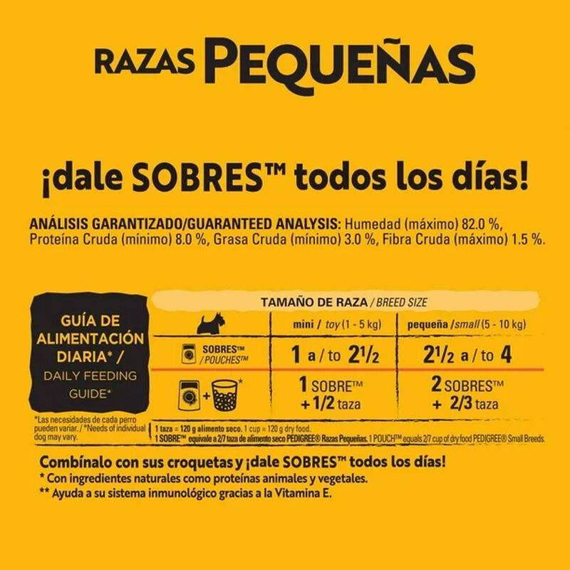 Alimento Pedigree Razas Pequeñas Sobres Res 24 ... image number null