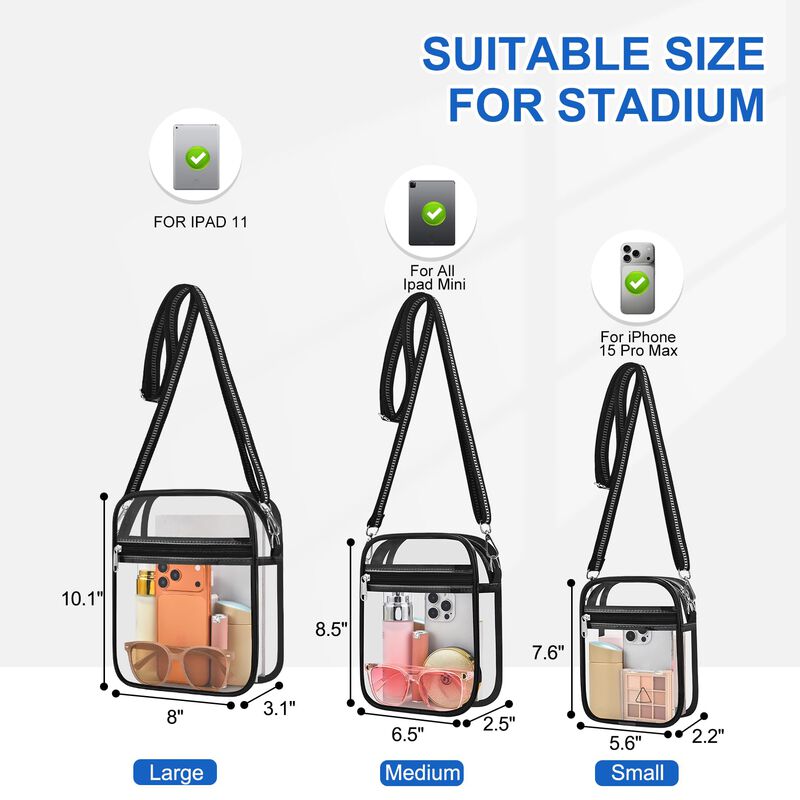 Bolso Zooor Transparente 17x6x22 cm Negro Bando... image number null