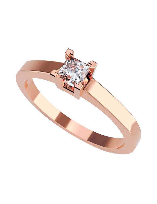 Anillo de Compromiso en Oro Rosa 10K con Circon... image number null