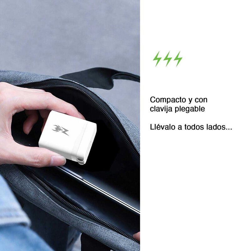 Cargador Ac Ampnergy Dual Usb-c Usb-a 30w Blanc... image number null