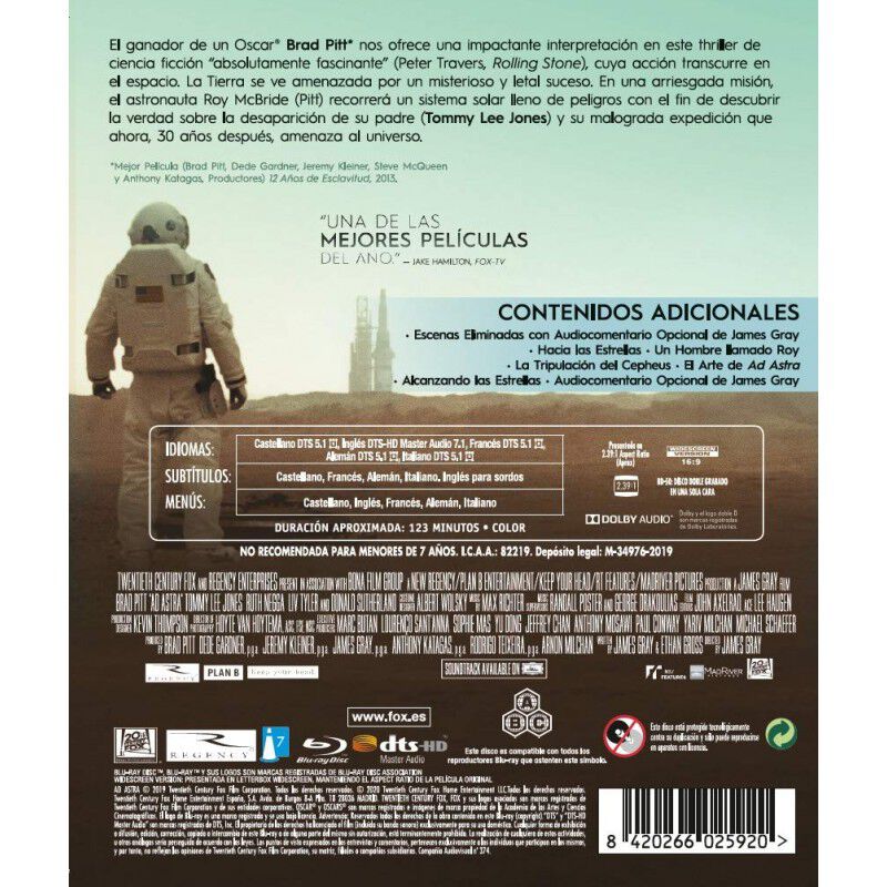 Ad Astra [Blu-ray] (2019) image number null