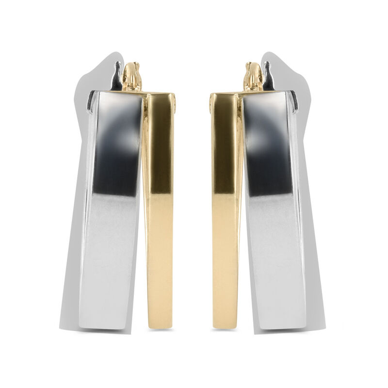 Arracadas Bicolor Oro 10k 18x12mm (sku A) | Biz... image number null