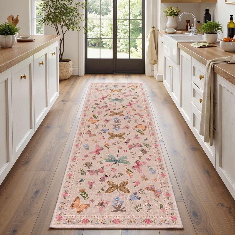 Alfombra Corredor Rugxara 152 cm Rosa Floral La... image number null