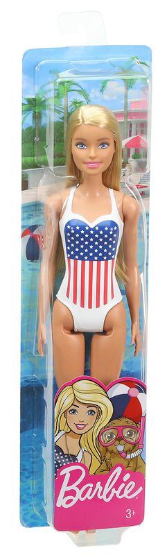 Mu&ntilde;eca Barbie Beach Blonde Con Traje De Ba&ntilde;o Co... image number null