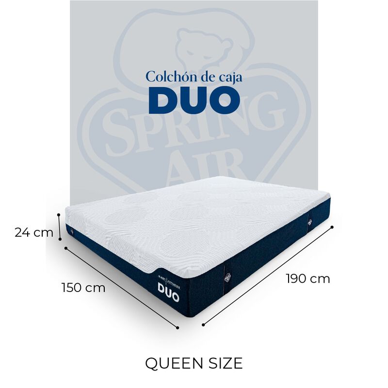Colch&oacute;n Spring Air Queen Size Duo Tecnolog&iacute;a Hy... image number null
