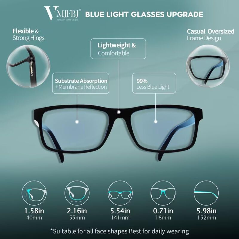 Gafas De Bloqueo De Luz Azul Vmjfbj Para Hombre... image number null