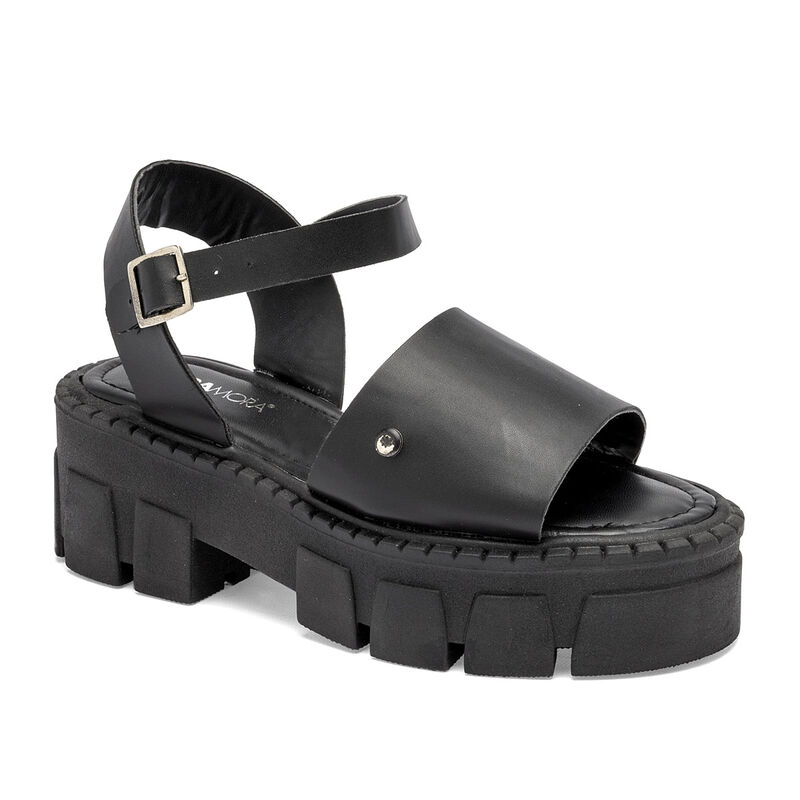 Moramora Sandalia para mujer negro BAJA image number null