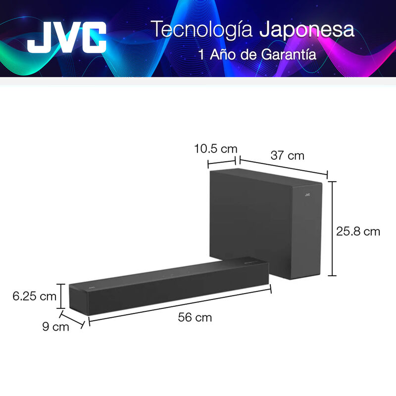 Jvc Soundbar 2.1 Canales Con Subwoofer Inal&aacute;mbr... image number null