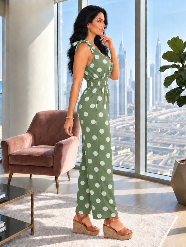 Jumpsuit Elegante De Lunares Para Mujer Ves-107... image number null