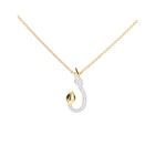 Gargantilla De Oro Amarillo 10K Con 6Pts De Dts Blancos Y Negros