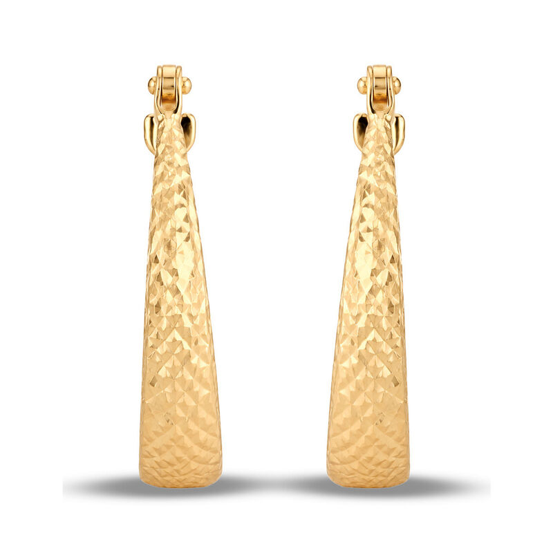 Arracadas Oro Amarillo 10k Diamantado 15 Mm Loo... image number null
