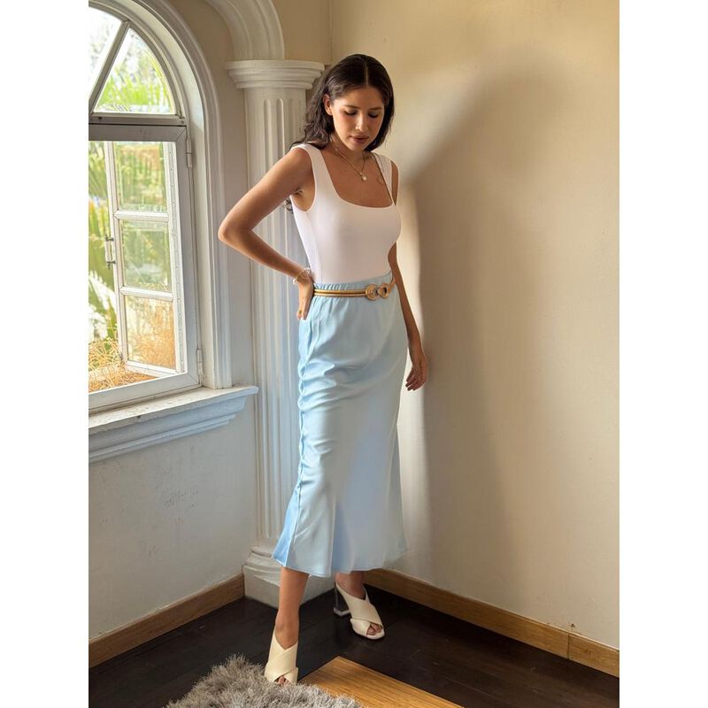 Maxi falda satinada image number null