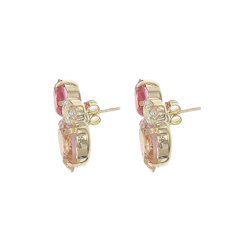 Aretes De Plata Dorada 925 Con Zirconias De Col... image number null