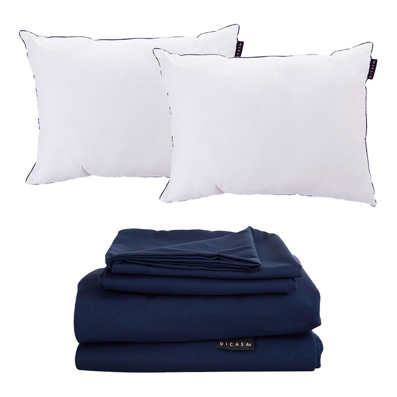 S&aacute;banas Matrimonial Dicasa Softy Azul Marino + ... image number null