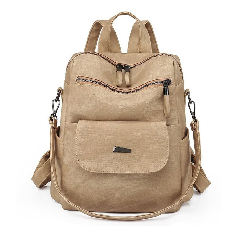 Mochila Antirrobo Casual Caqui para Mujer image number null