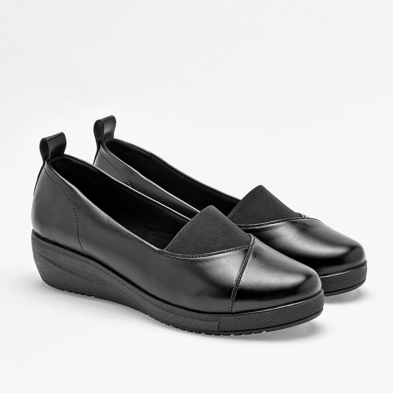 Lady One Zapato de horma c&oacute;moda para mujer negr... image number null