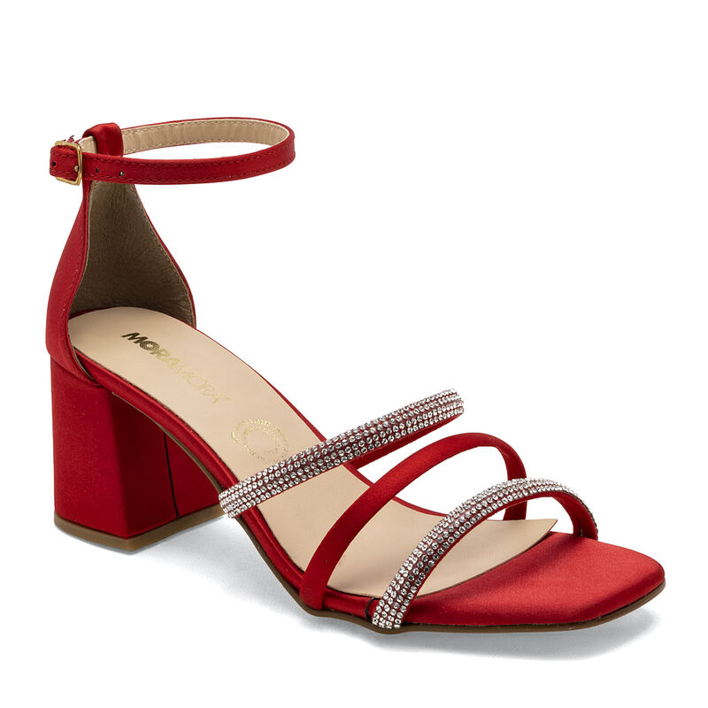 Moramora Zapatilla para mujer rojo satin image number null