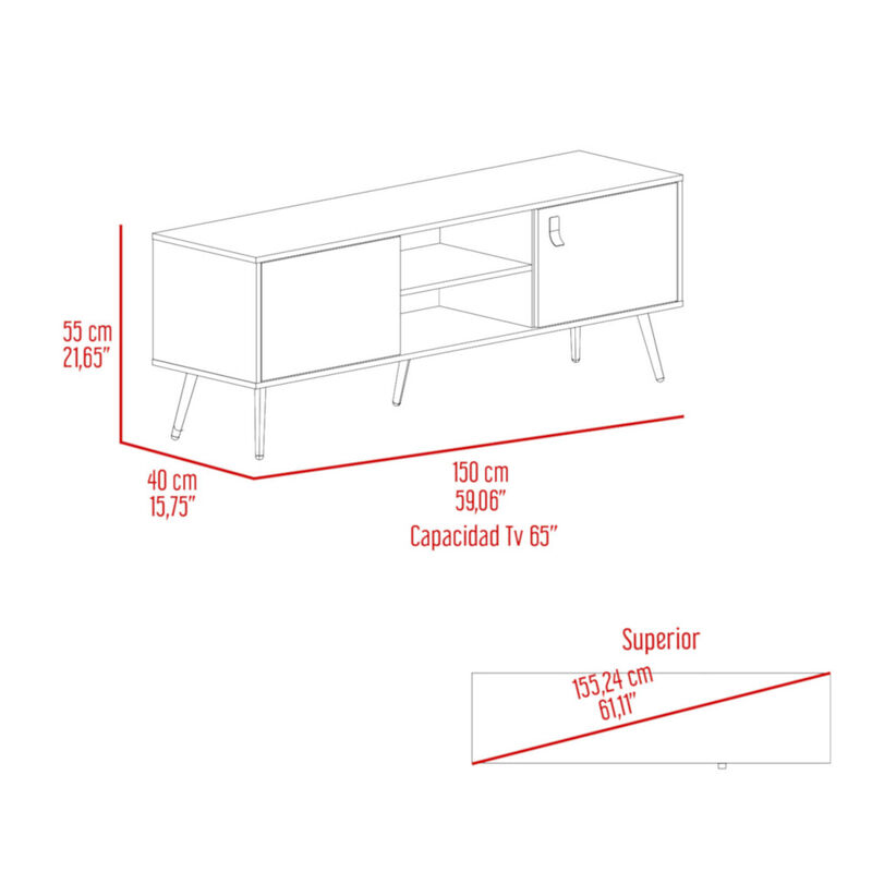 Rack para TV 65" Funes Eco 150 Wengue image number null