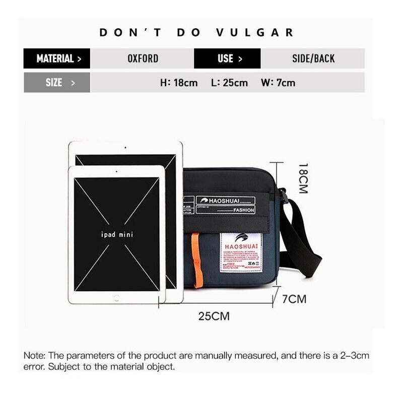 Bolso Mensajero Nailon Impermeable Hombre image number null