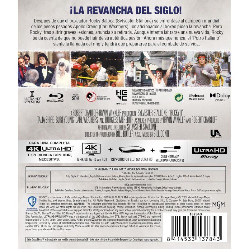 Rocky Ii (4k Uhd + Blu-ray) [blu-ray] image number null