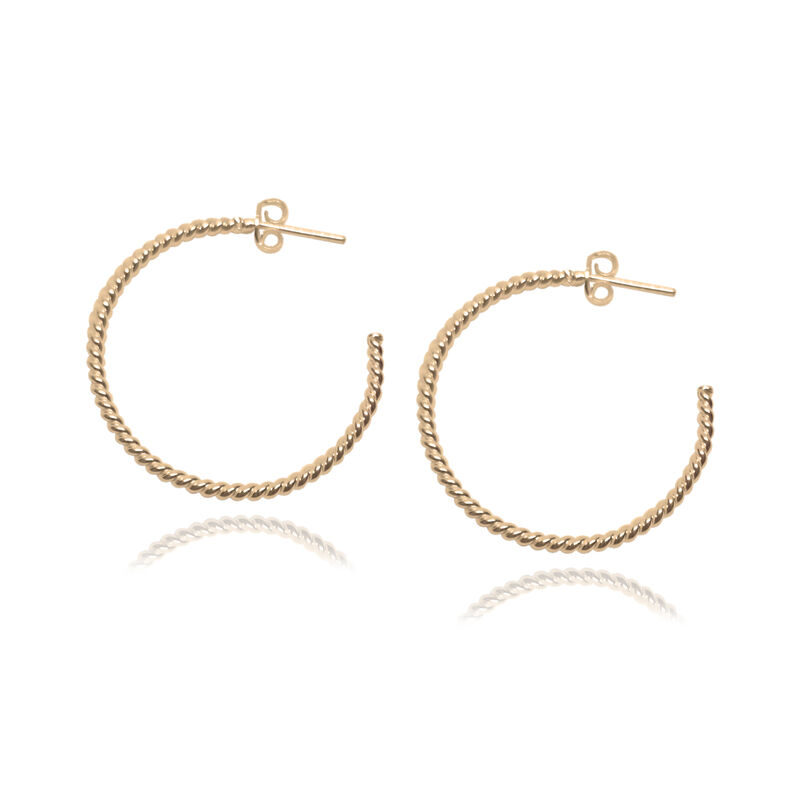 Arracadas Bejuco redondas de plata con ba&ntilde;o de ... image number null