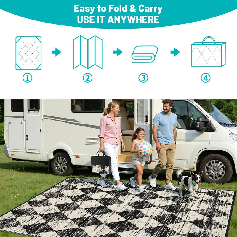 Alfombra Exterior Hebe Impermeable A Cuadros 24... image number null