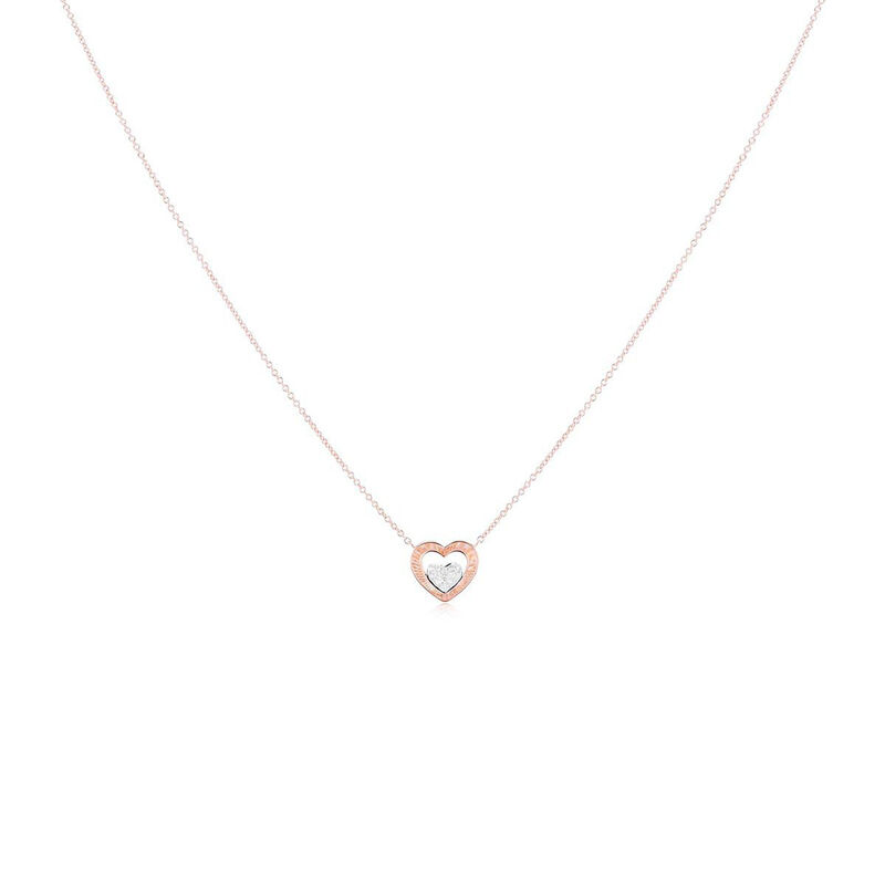 Gargantilla De Oro Rosa Con Platinado 14K Con F... image number null