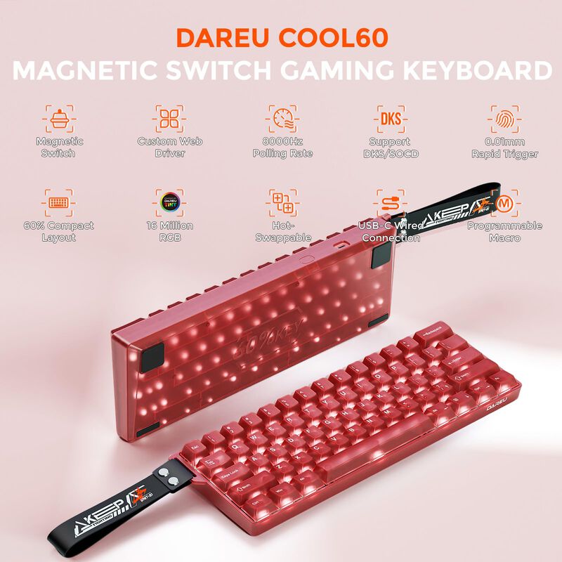Teclado Dareu Cool60 60% Efecto Hall RGB Hot-Sw... image number null