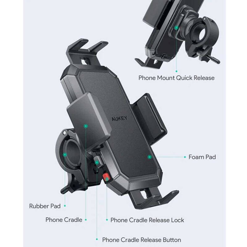 Soporte Aukey Para Bicicleta Y Moto Ajustable U... image number null
