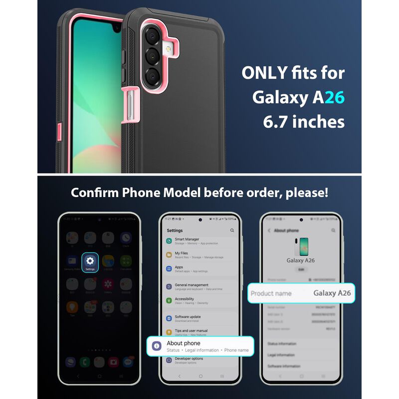 Funda Jelanry Galaxy A26 5G Resistente Negra y ... image number null