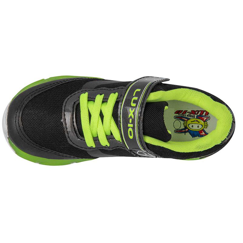 Lux-10 Tenis deportivo para ni&ntilde;o negro, con luc... image number null