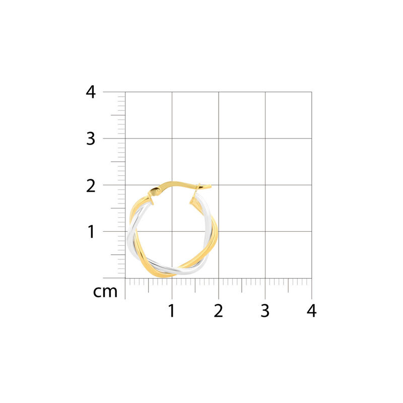 Arracadas De Oro Amarillo Con Blanco 10K (15Mm ... image number null