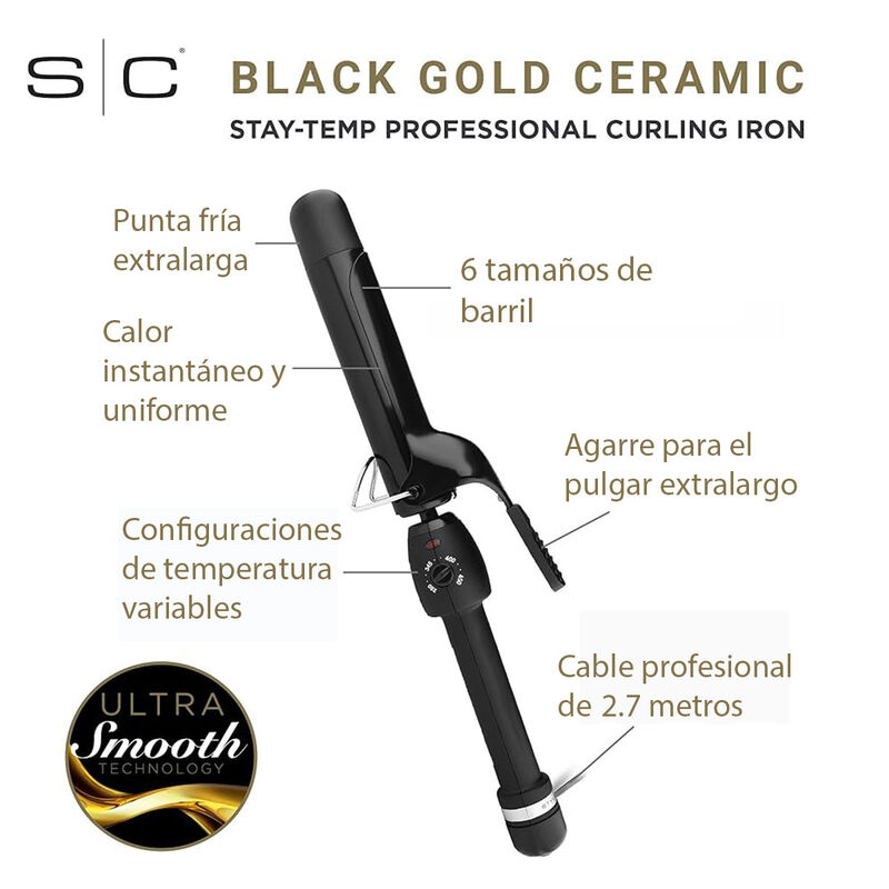 Tenaza Cer&aacute;mica Stylecraft 1 Oro Negra Profesio... image number null