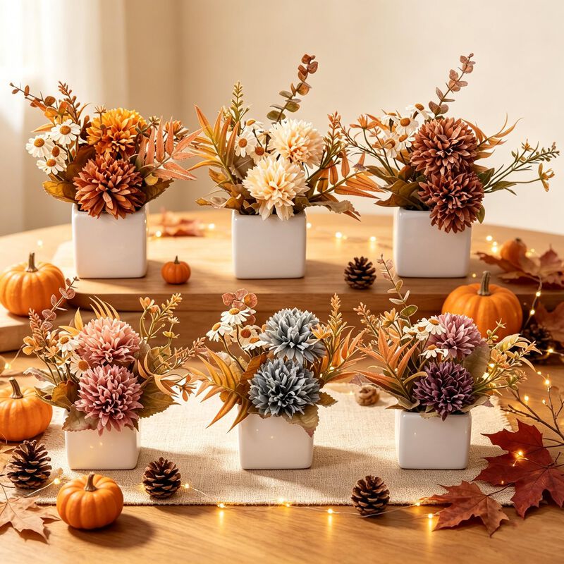 Flores Artificiales Donmills 6 Piezas Colores O... image number null