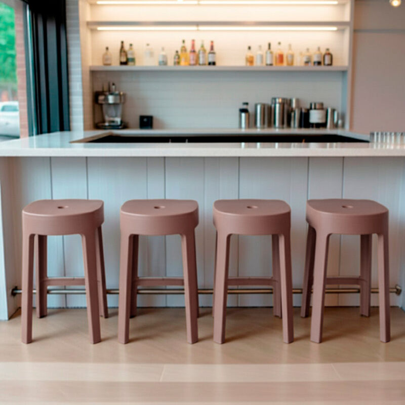 Set de 4 Bancos de Pl&aacute;stico Apilables &ndash; Color C... image number null