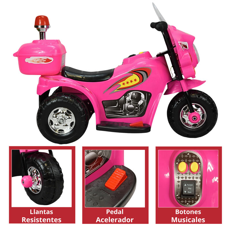 Moto Montable El&eacute;ctrica para Ni&ntilde;os Luces y Soni... image number null