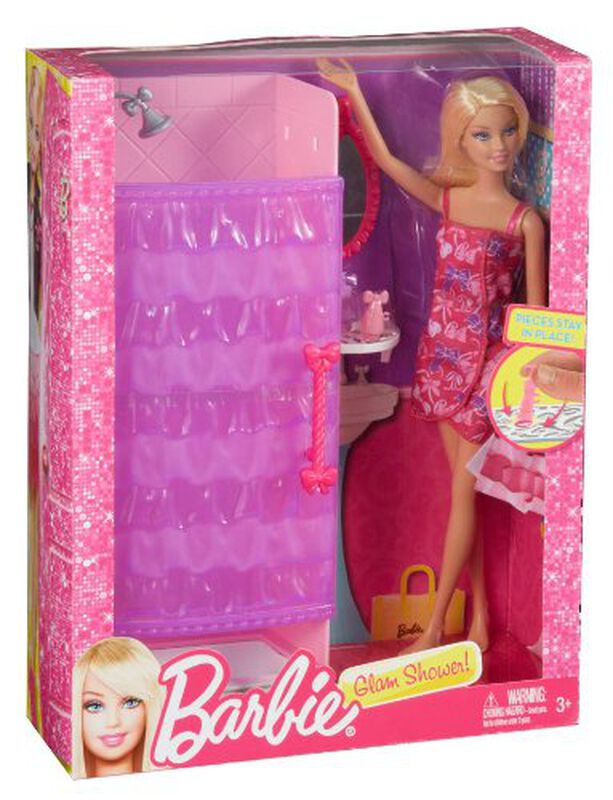Playset Barbie Glam Shower Con Mu&ntilde;eca Y Accesor... image number null