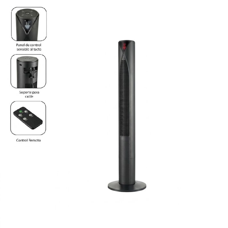 Ventilador Home Ambient Novah De Torre Negro En... image number null