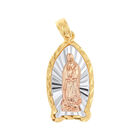 Medalla De La Virgen De Guadalupe Oro Florentino 14K Sin Cadena (20Mm Aprox)