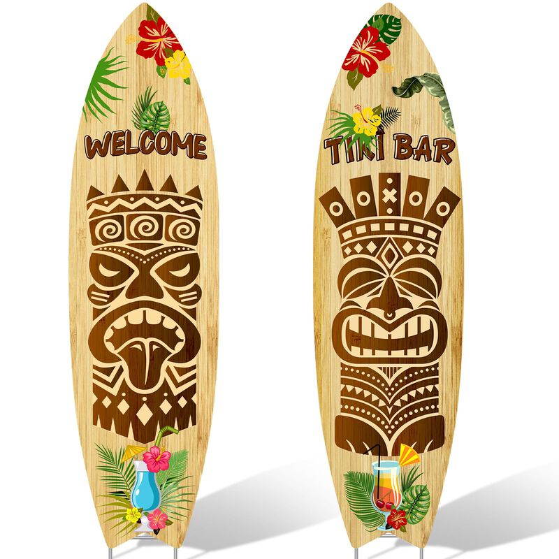 Tabla De Surf Yard Signs Tiki Bar Con Estacas P... image number null