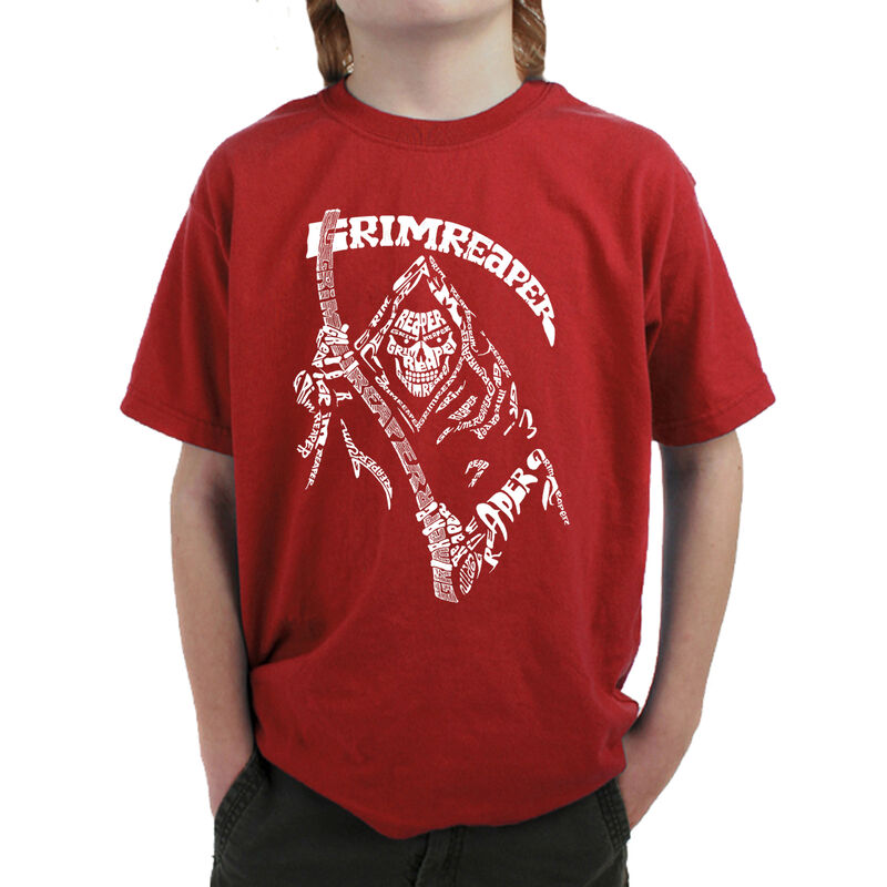 Camiseta Word Art Para Ni&ntilde;o - Grim Reaper - Roj... image number null
