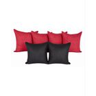 Set 6 Cojines Decorativos Negro Rojo 4 Garigoleados 2 Lisos