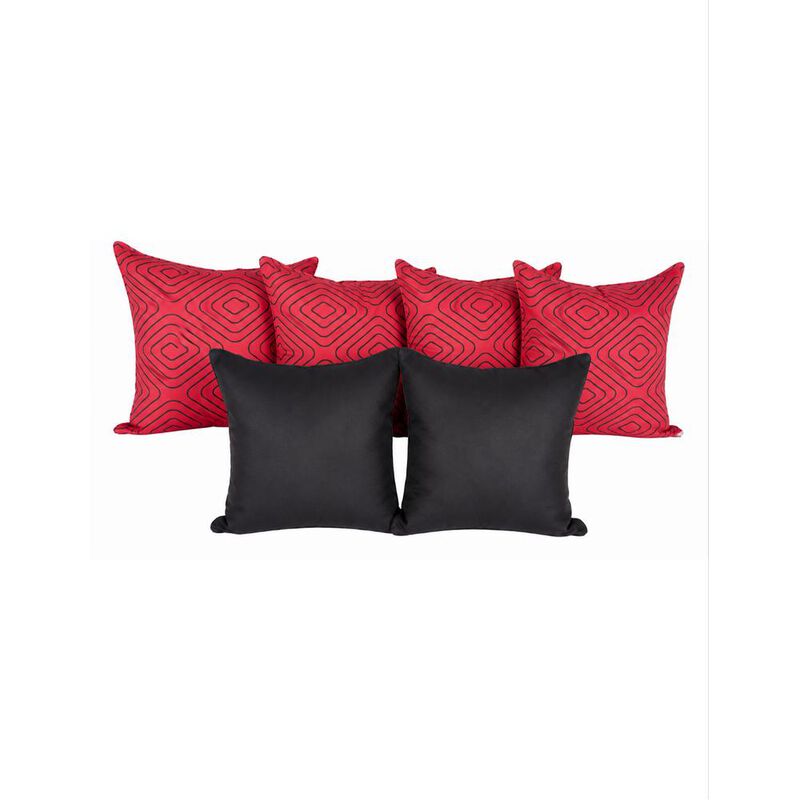 Set 6 Cojines Decorativos Negro Rojo 4 Garigole... image number null