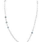 Gargantilla De Plata Con Zirconia Y Piedra Azul