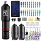 Kit De M&aacute;quina De Tatuaje Rotativa Inal&aacute;mbrica Poseidon Hm073 Con Tintas