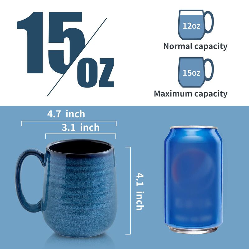 Juego De 4 Tazas De Caf&eacute; Hasense, 425 ml, Esmal... image number null