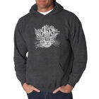 Sudadera Con Capucha Word Art Para Hombre - Cara de Gato - Gris