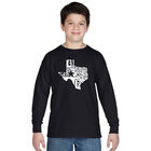 Camiseta De Manga Larga Word Art Para Ni&ntilde;o - Everything is Bigger in Texas - Negro