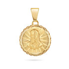 Medalla Circular Oro Amarillo 14K Virgen Busto 15Mm