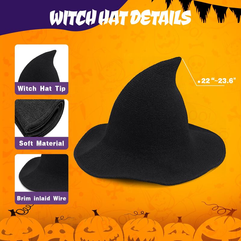 Sombrero De Bruja Jovanja Negro De Lana, 56‑58 ... image number null